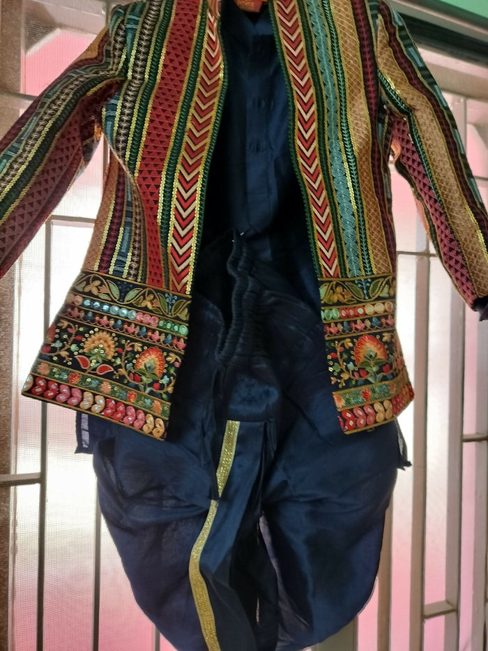 JEET Party Wear Dhoti Set With Over Coat - PyaraBaby