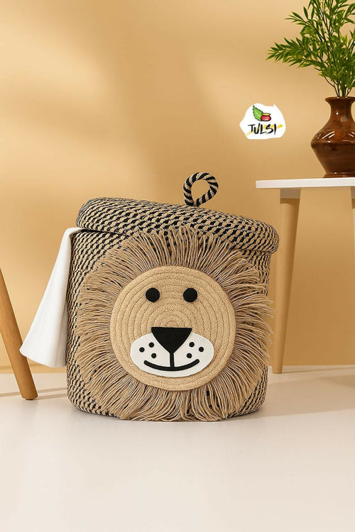 Jute Baskets with Lid/Toys Organiser / Storage Baskets