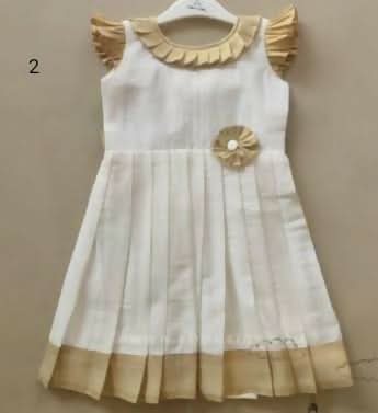 Traditional Kerala Style Frock/Dress for Kids - Beautifully Crafted Ethnic Wear for Girls, Ideal for Festive Celebrations.