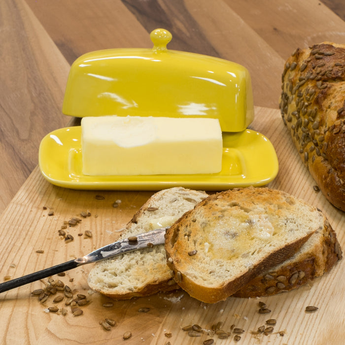 Lemon Yellow Rectangular Butter Dish