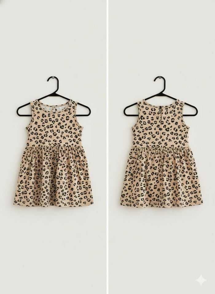 Leopard Print Frock For Girls
