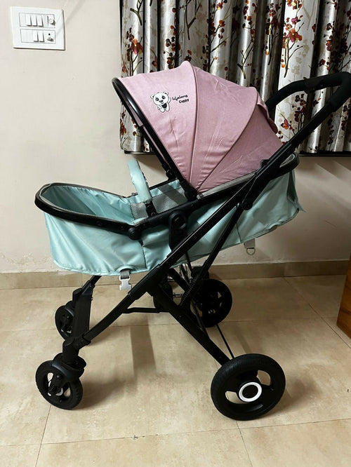 LIFELONG  Baby Stroller/Pram, Pink & green/ Travel system with car seat
