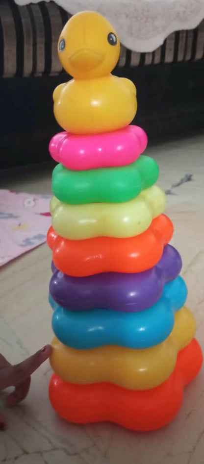 LITTLE’S pack of 6 baby toys – nesting eggs, stacking rings, rattle & more for fun learning.