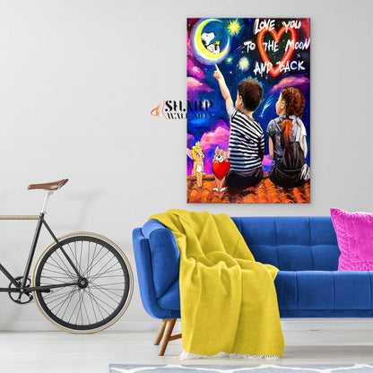 Love You To The Moon And Back Canvas Wall Art