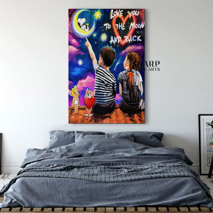 Love You To The Moon And Back Canvas Wall Art