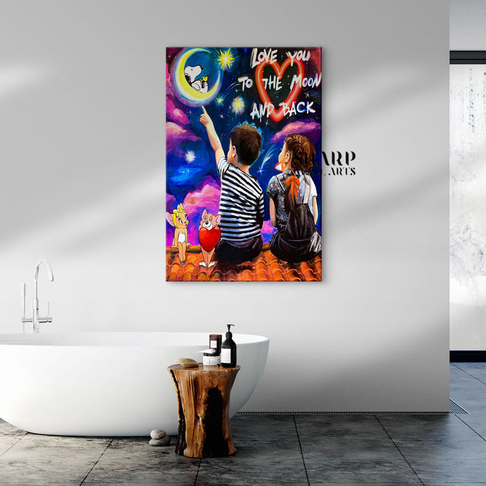 Love You To The Moon And Back Canvas Wall Art