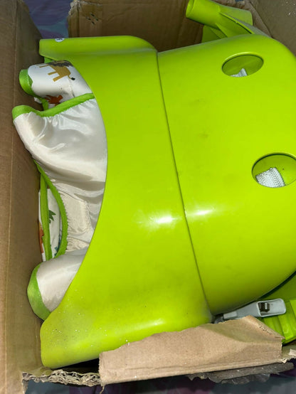 LUVLAP 3-in-1 Baby High Chair in Green, Almost New condition, available in Indore, featuring a comfortable seat, feeding tray, safety harness, sturdy frame, and versatile design for convenient baby and toddler mealtimes.