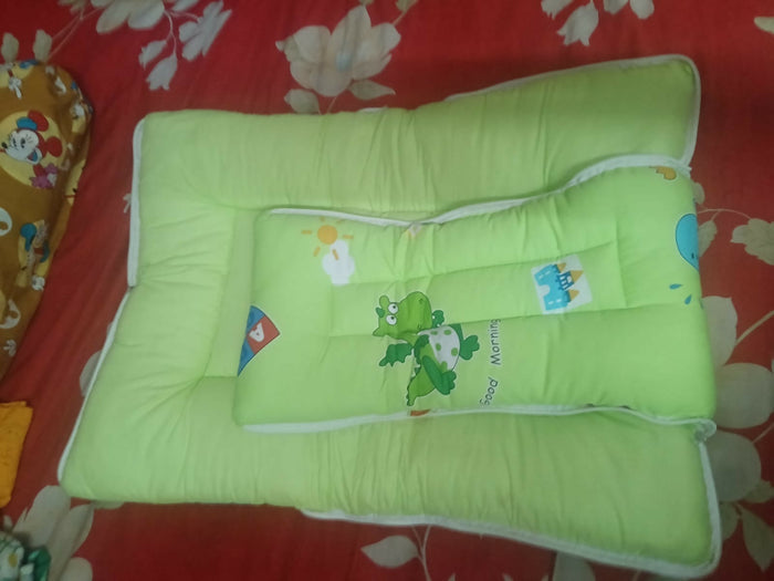 LUVLAP 3-in-1 Soft Cotton Baby Carry Nest in Dino Print, Almost New condition, featuring soft cotton fabric, cushioned bedding, and a cozy portable design for carrying, resting, and supervised lounging.