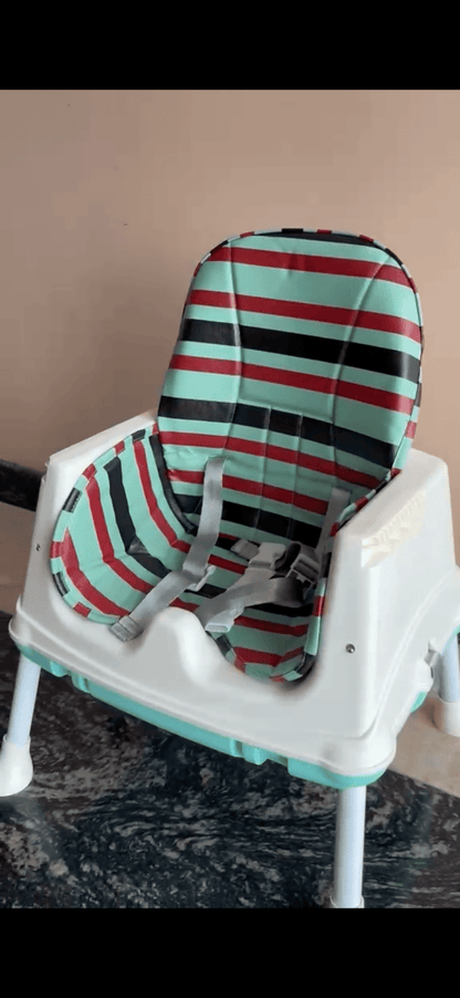 LuvLap 4 in 1 high chair with multi-functional design, adjustable seating, feeding tray, secure safety harness, and comfortable support for babies and toddlers during mealtimes.