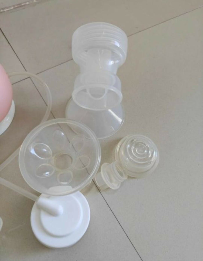 LUVLAP Single Electric Breast Pump with adjustable suction levels, soft silicone massage cushion, quiet operation, rechargeable design, and BPA-free components for comfortable and efficient milk expression.
