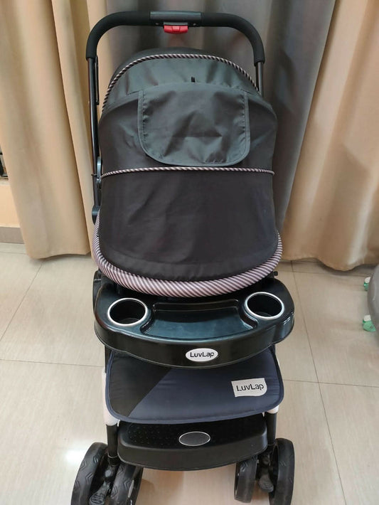 Buy LuvLap Baby Stroller – Safe, foldable pram with reclining seat, safety harness, and storage basket for newborns and toddlers.