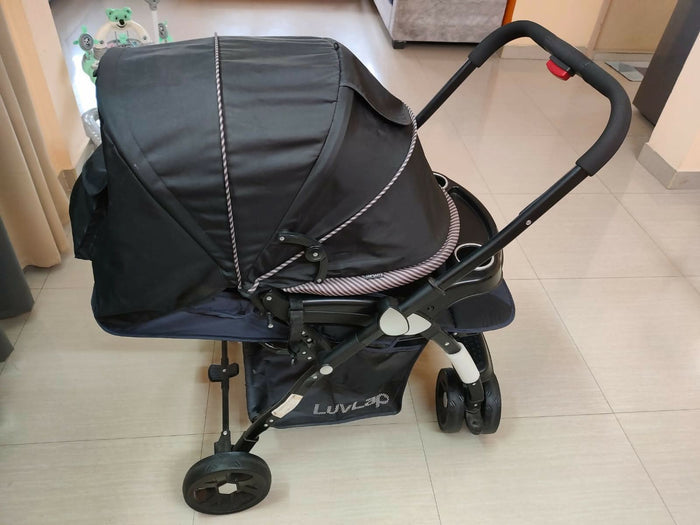 Buy LuvLap Baby Stroller – Safe, foldable pram with reclining seat, safety harness, and storage basket for newborns and toddlers.
