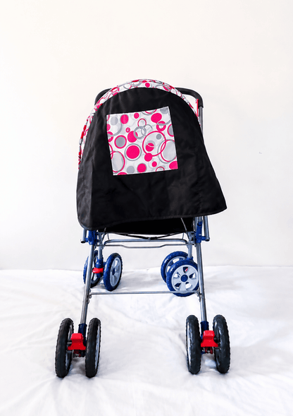 LuvLap reversible handle baby stroller with foldable travel pram design, reclining seat, adjustable canopy, 5-point safety harness, smooth wheels, and storage basket for comfortable travel with babies and toddlers.