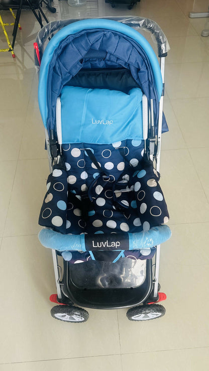 LuvLap Sunshine Baby Stroller/Pram in Almost New condition with comfortable reclining seat, protective canopy, safety harness, smooth wheels, foldable frame, and convenient storage for everyday outings and travel.