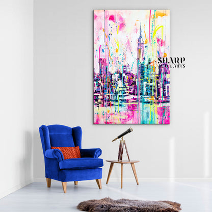 Manhattan Abstract Canvas Wall Art