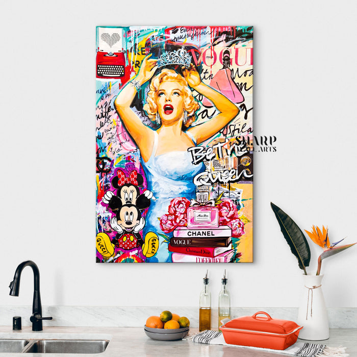Marilyn Monroe Queen Canvas Wall Art