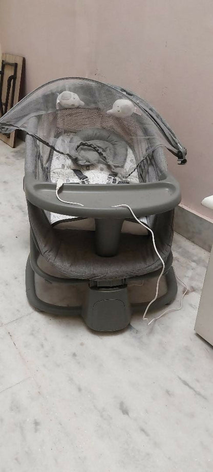 MASTELA Deluxe 4-in-1 Swing & Rocker – Premium Comfort with 5 Motion Speeds (Dark Grey)