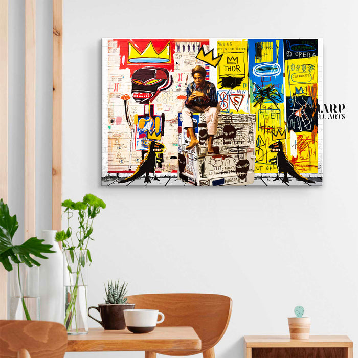 Mean Michel Basquiat Studio Canvas Wall Art