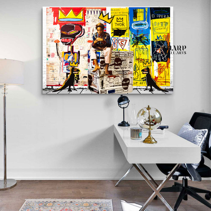 Mean Michel Basquiat Studio Canvas Wall Art