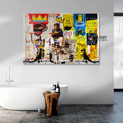 Mean Michel Basquiat Studio Canvas Wall Art