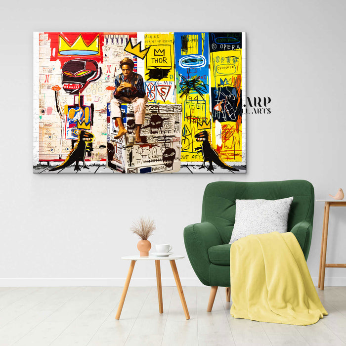 Mean Michel Basquiat Studio Canvas Wall Art
