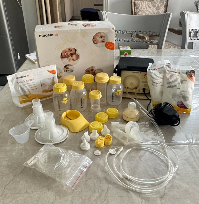 Medela Pump In Style Advance breast pump with efficient electric milk expression, adjustable suction levels, soft breast shields, and a portable design for comfortable breastfeeding support.