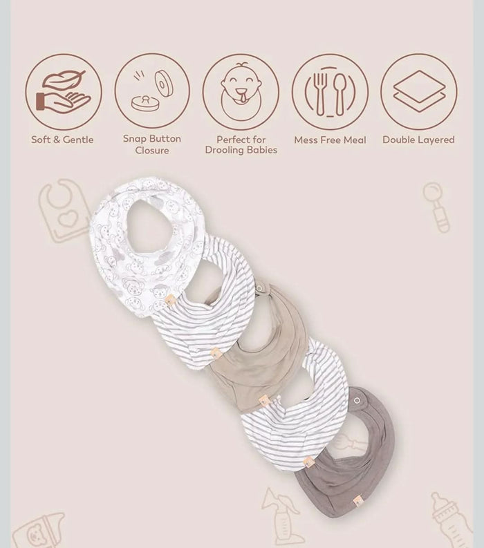 MI ARCUS  Feeding, Drool Bibs for Baby Boys, Girls, Newborns(pack of 5)