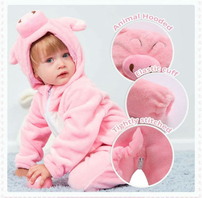 Keep your little one warm and stylish with the MICHLEY Baby Winter Romper - cozy comfort for chilly adventures!