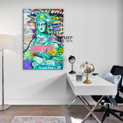 Mona Lisa Liberty Queen Canvas Wall Art