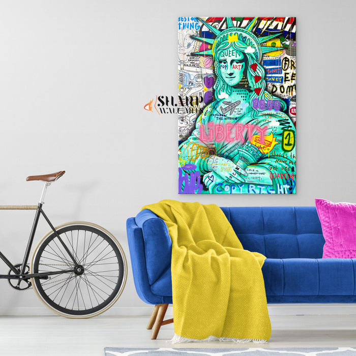 Mona Lisa Liberty Queen Canvas Wall Art