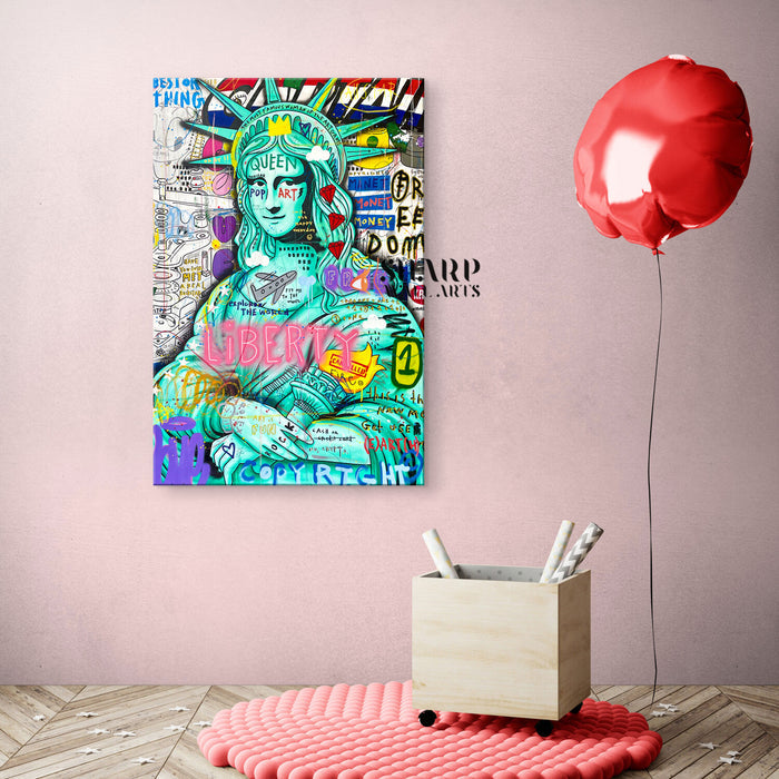 Mona Lisa Liberty Queen Canvas Wall Art