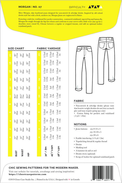 Morgan Boyfriend Jeans Pattern