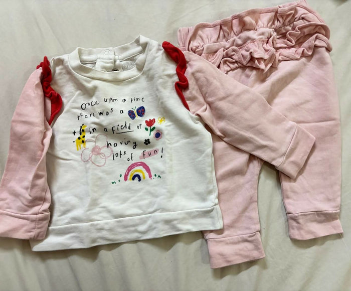 MOTHERCARE cotton jogger set – soft, stylish, and comfortable outfit for babies up to 6 months.