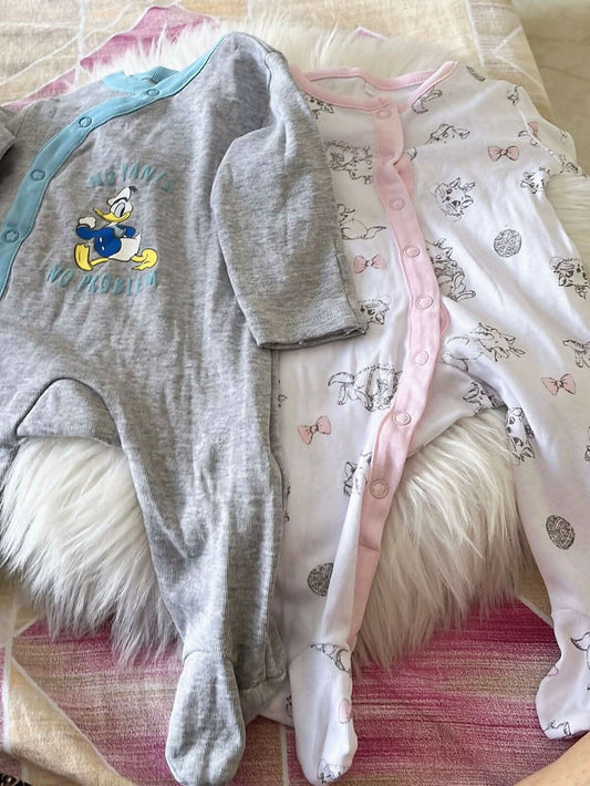 MOTHERCARE Rompers with Interlock Mittens - Set of 2 - PyaraBaby