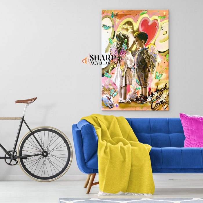 My Angel of Love Canvas Wall Art