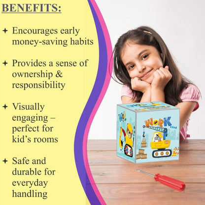 My Money Box Personalised - Construction Zone (Piggy Bank)