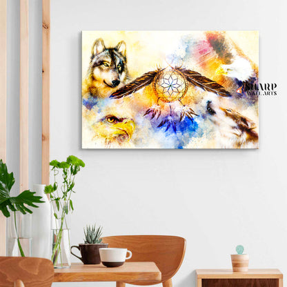 Native American Spirit Animal Canvas Wall Art