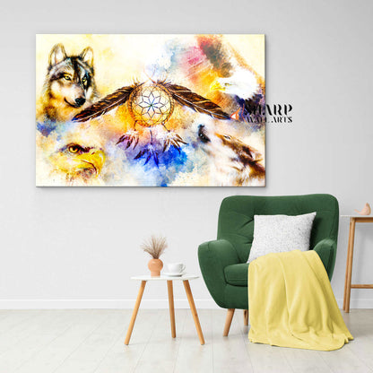Native American Spirit Animal Canvas Wall Art