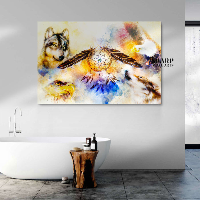 Native American Spirit Animal Canvas Wall Art