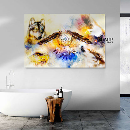 Native American Spirit Animal Canvas Wall Art