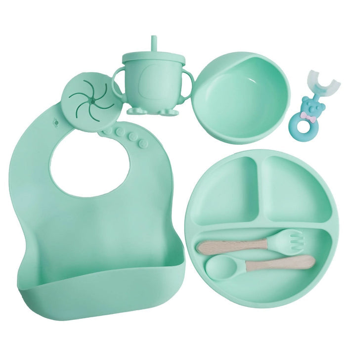 NAUTILUS 9-Piece Silicone Baby Feeding Set – Safe, Durable & Complete Mealtime Solution for Babies & Toddlers