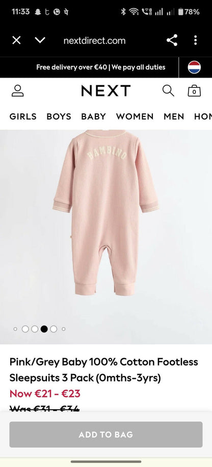 NEXT  Baby Brand Nightsuit
