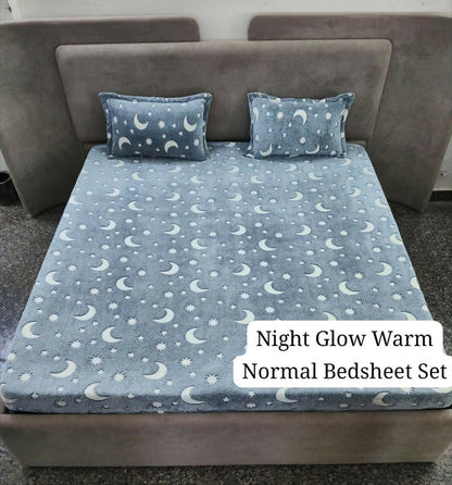 Printed Glow Bedsheet 1+2 King Sized