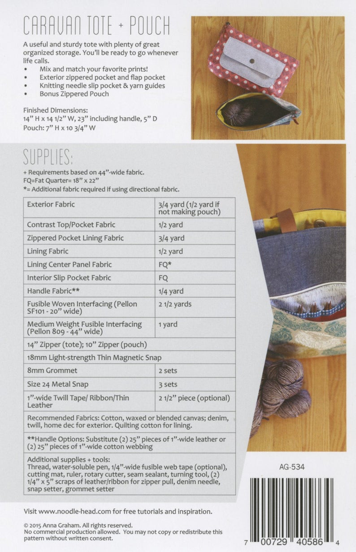 Noodlehead Caravan Tote & Pouch Pattern
