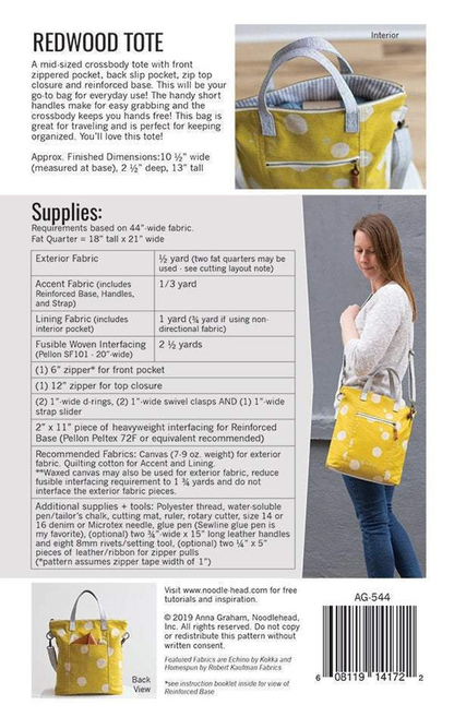 Noodlehead Redwood Tote Pattern