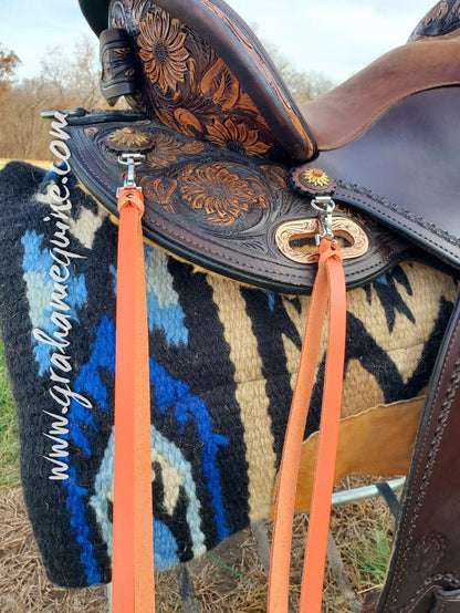 Orange Latigo Saddle Strings (Pair)