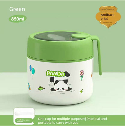 Panda Theme Steel Lunch Box Cum Food Jar