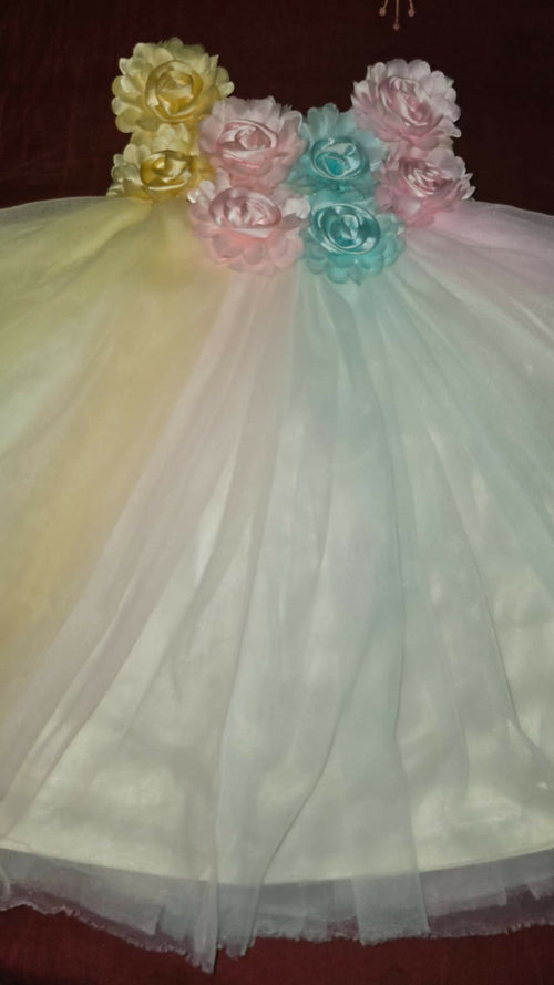 Children's dress with floral decorations