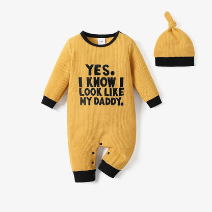 Patpat Long-sleeve Knitted Jumpsuit with Hat Set - PyaraBaby