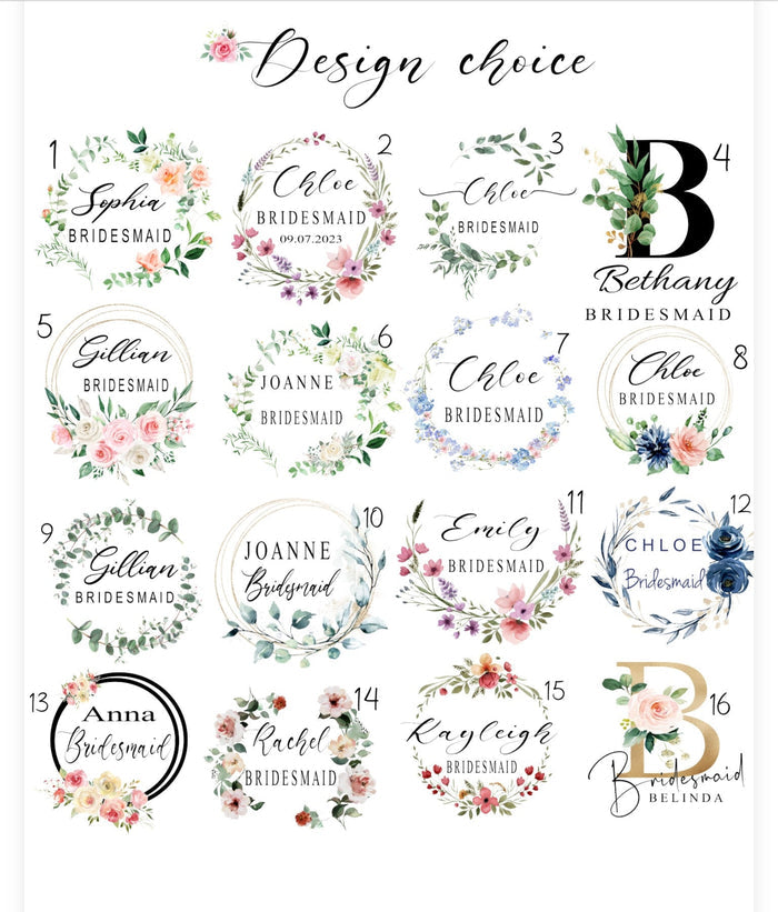 Personalised Bridesmaid PJs with Floral Design | Wedding Morning Pyjamas